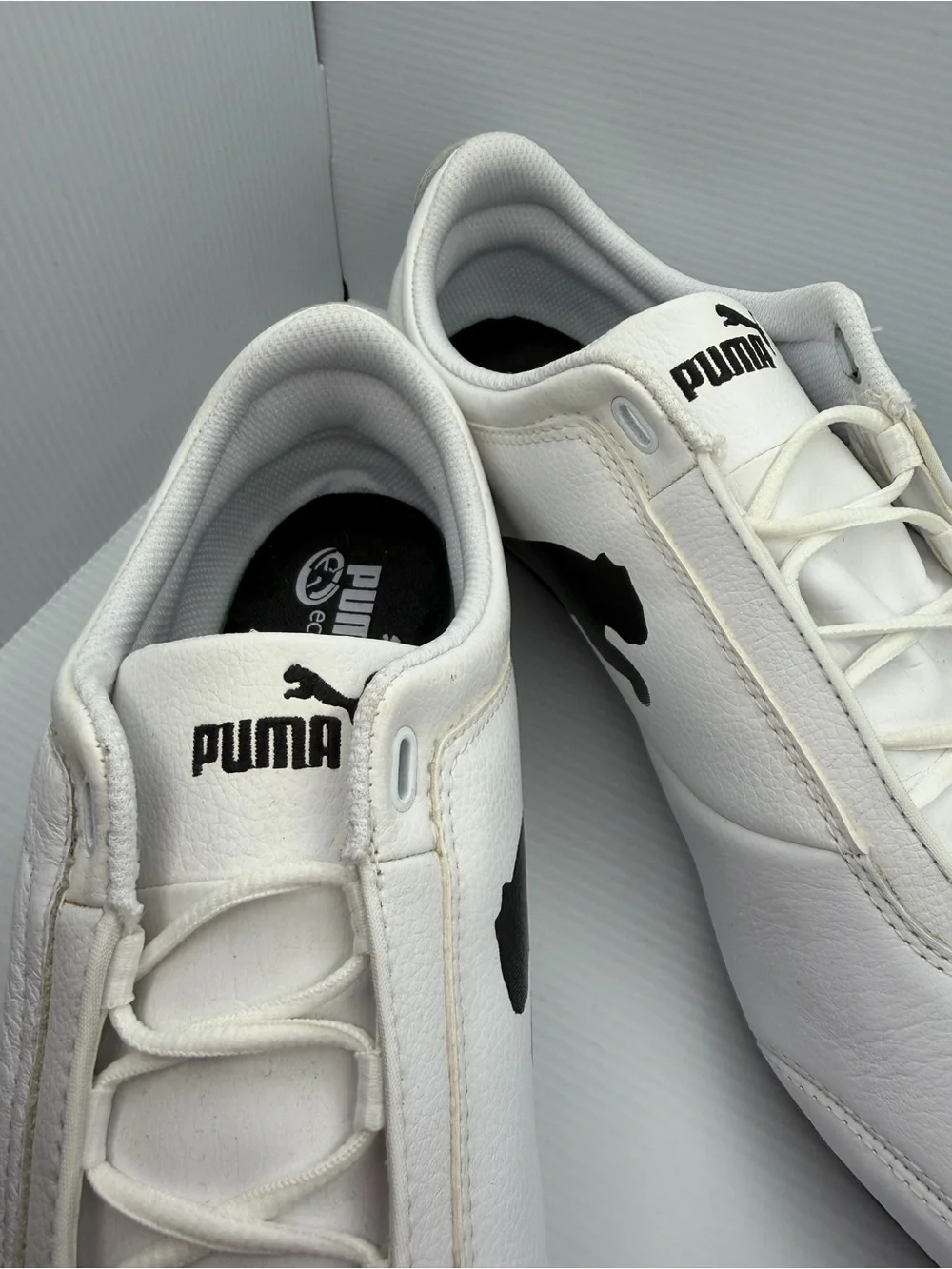 Puma ecoOrthoLite Men’s White Leather Lace-Up Sneakers